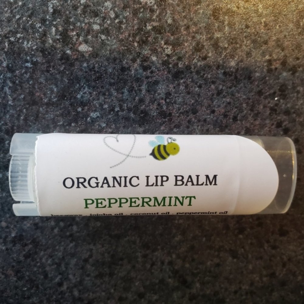 3 Lip Balms Organic PEPPERMINT Hand Crafted Vegan Unisex - Picture 9 of 12